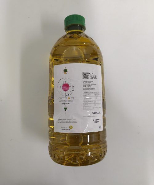 Botella de aceite de oliva virgen extra D.O.P. Aceite del Bajo Aragón.