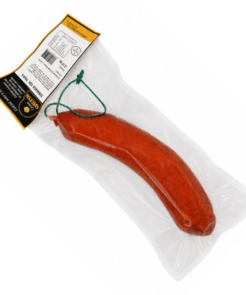 Sobrasada con trufa Cárnicas Ortín envasada al vacío.