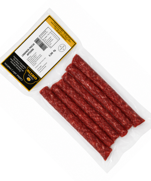 Longaniza de Pascua Cárnicas Ortín en envase al vacío.