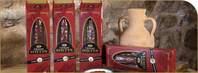 Imagen de 4 productos artesanos de Cárnicas Ortín, con una pinta extraordinaria para comértelo con amigos, mientras ves el mundial, en directo.