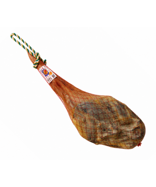 Jamón Denominación de Origen de Teruel Cárnicas Ortín en pieza entera curada.